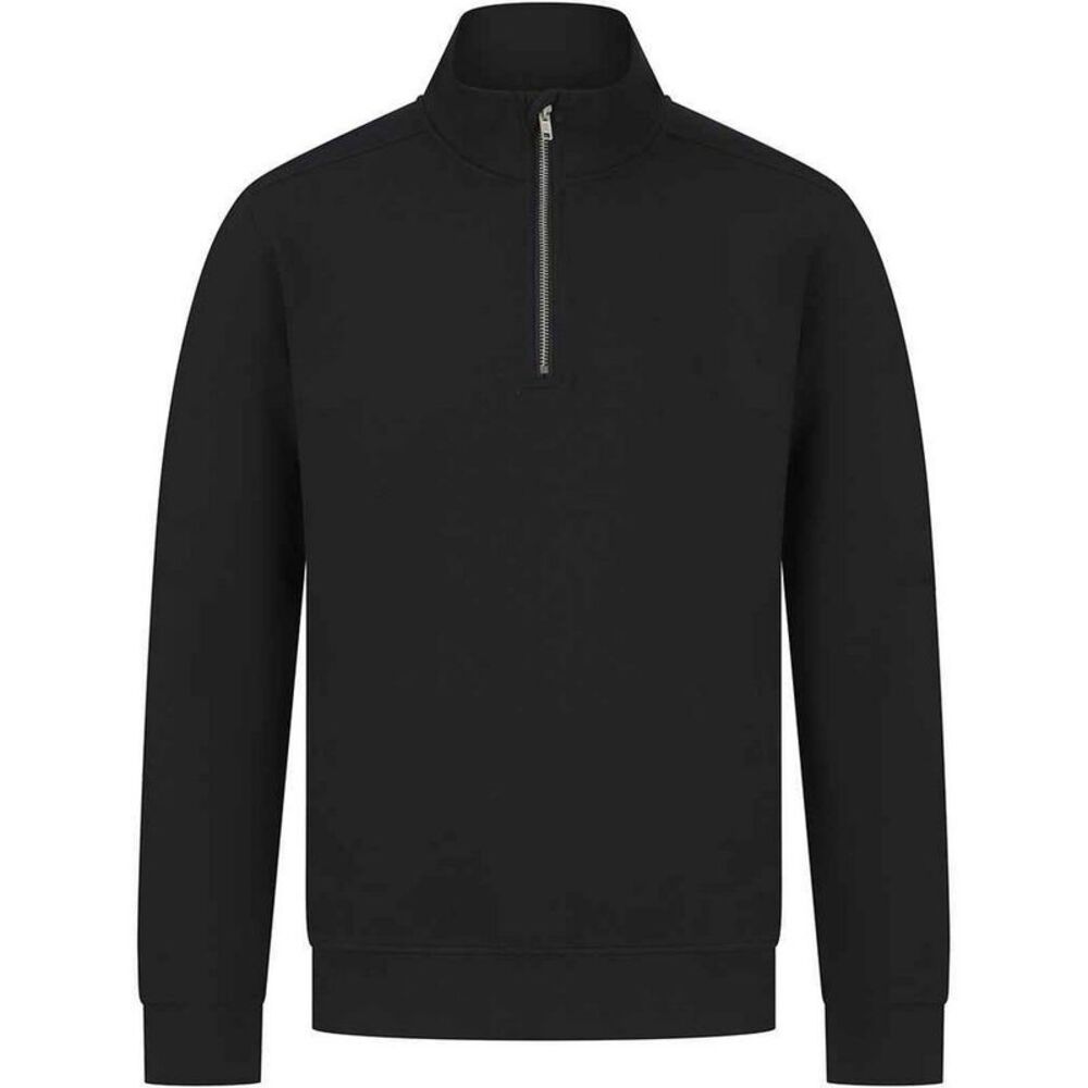 Henbury Unisex Adult Sustainable Quarter Zip Sweatshirt / Black